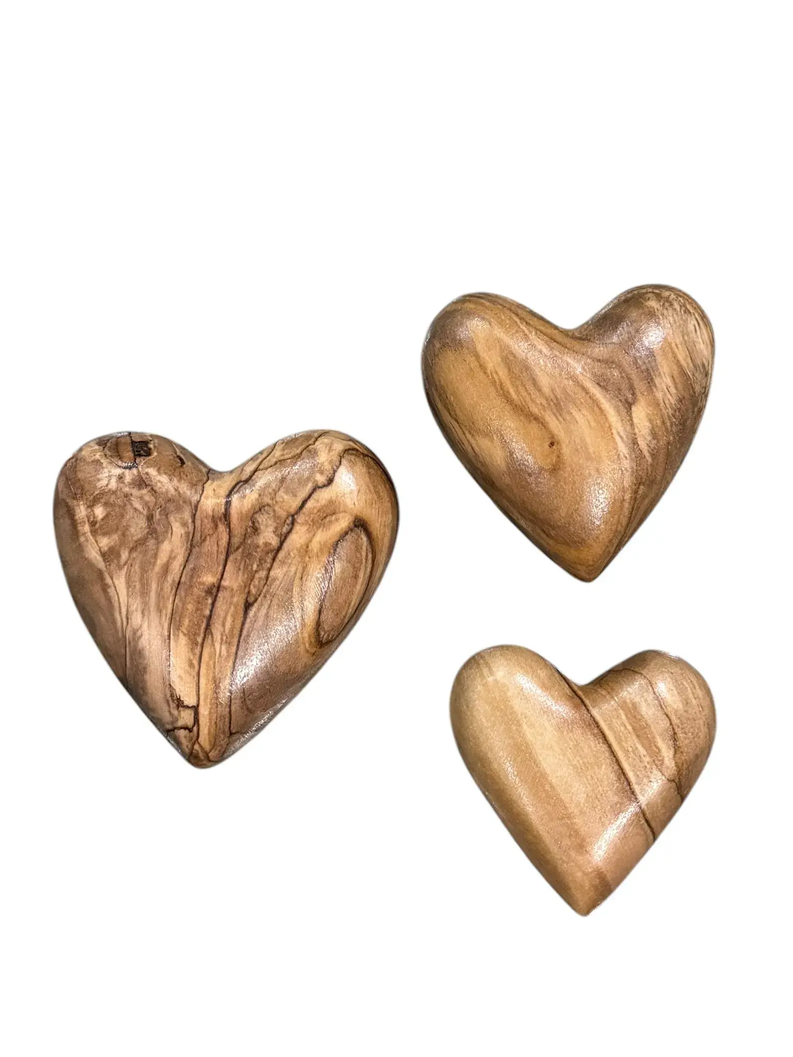 Olive wood wooden Hearts, 3D Wooden Hearts