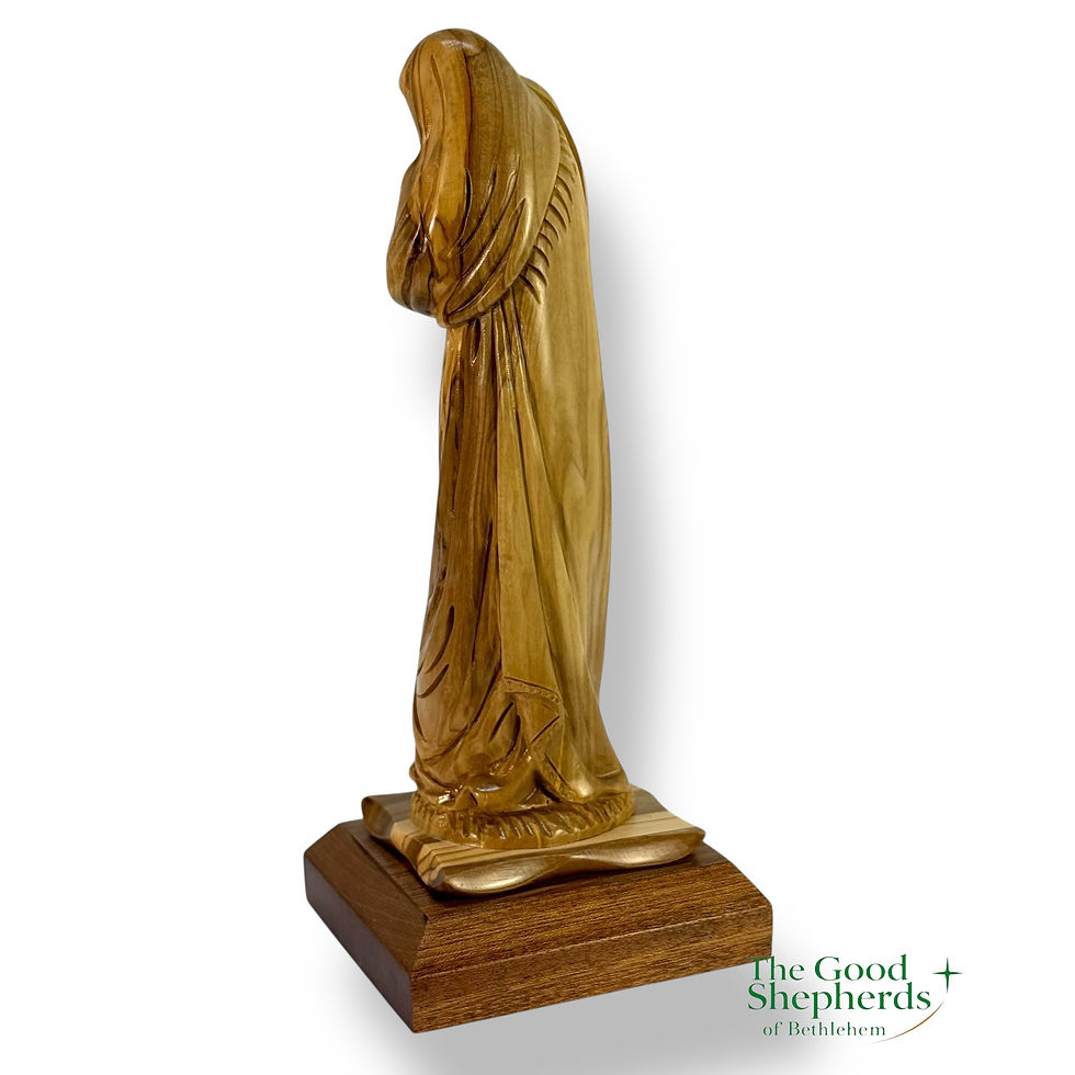 Thumbnail: Modest Madonna & Child Statue - Virgin Mary Holding Baby Jesus