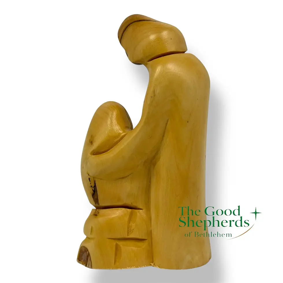 Miniatura: Olive wood Holy Family, Hand carved Wooden Holy Family