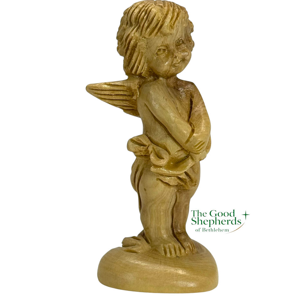 Thumbnail: Small Olive Wood Angel Figurine