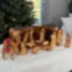 Thumbnail: Extra Large 16" Olive Wood Nativity Scene with Tree Branch Manger