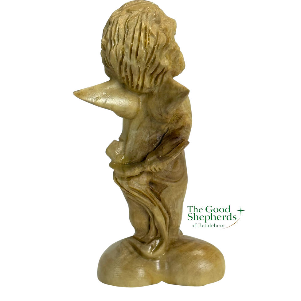 Thumbnail: Small Olive Wood Angel Figurine