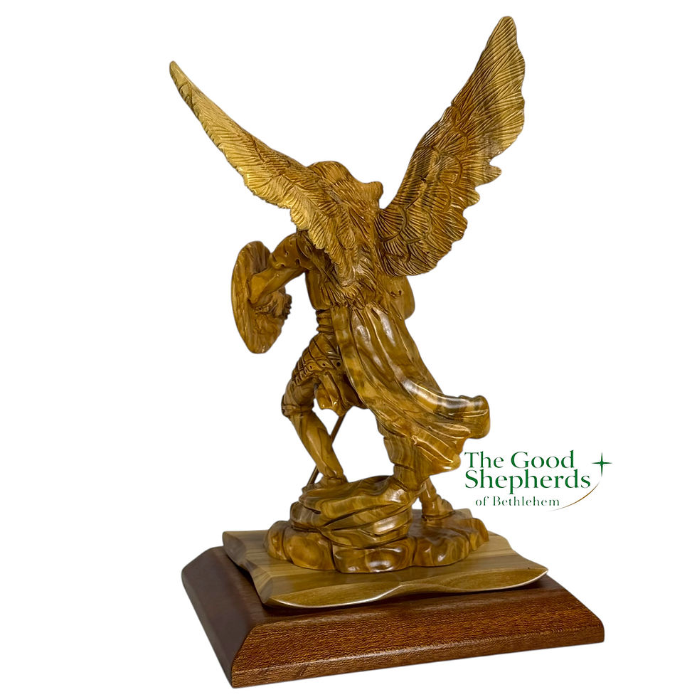 Miniatura: Large Masterpiece Saint Raphael Olive Wood Statue