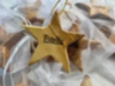 Personalized Baby&Child wooden Star Ornament, Bapstimal Favors