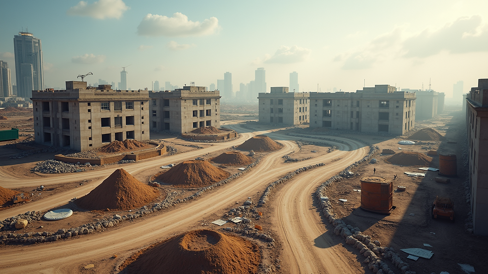High angle view of a cleared construction site ready for development