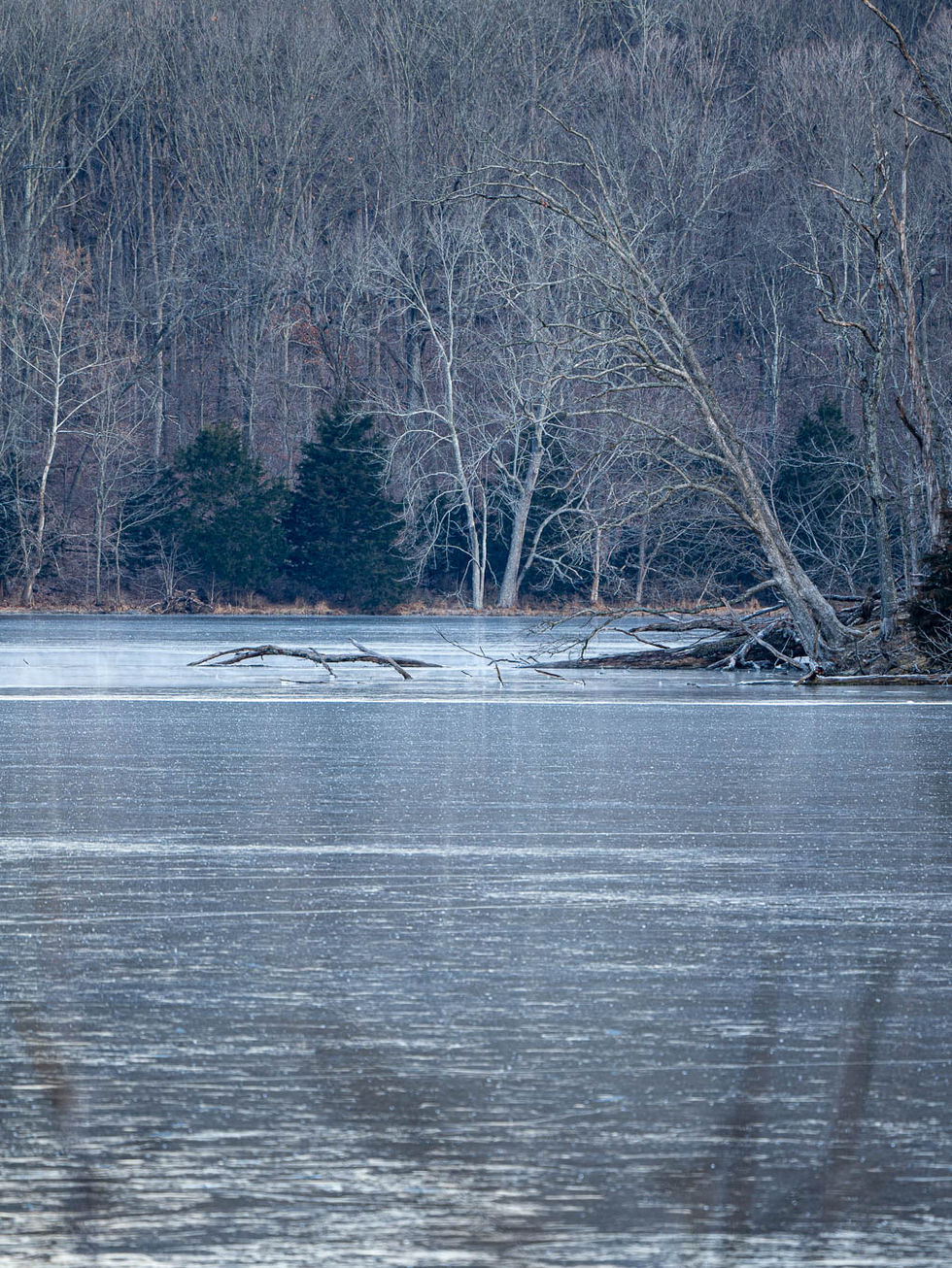 Frozen lake surface