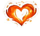 orange fire heart