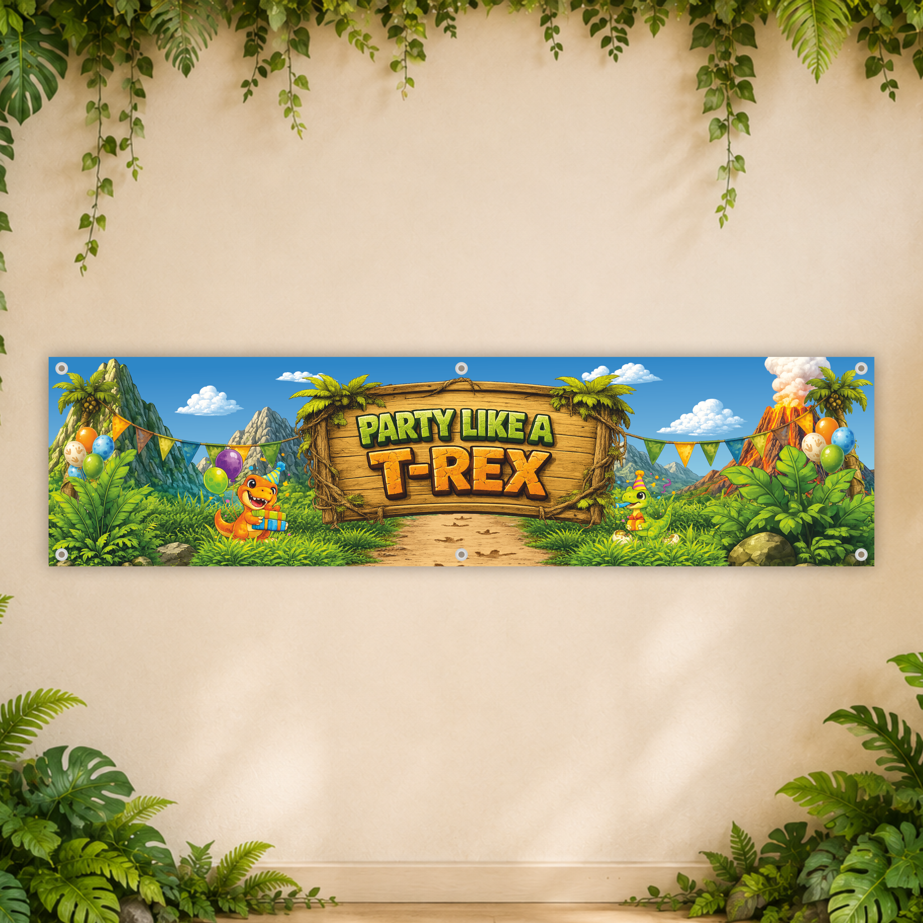 Party Like a T-Rex Birthday Banner