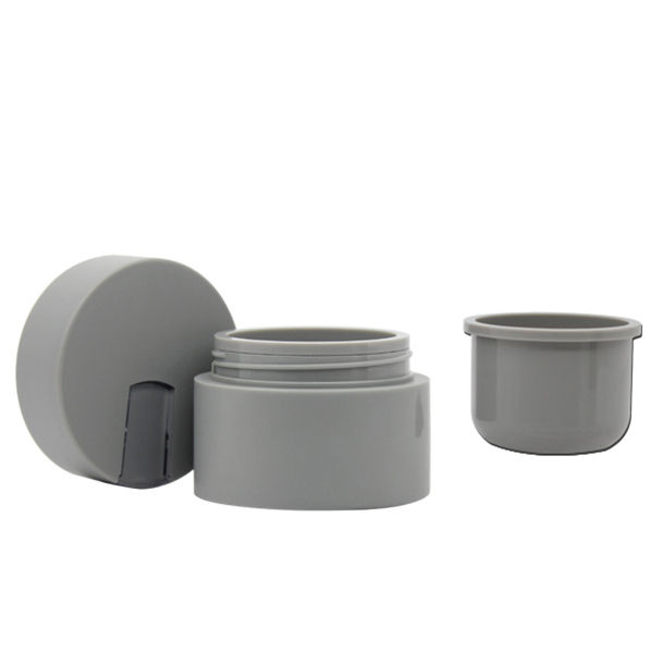 Refillable cosmetic jar, gray