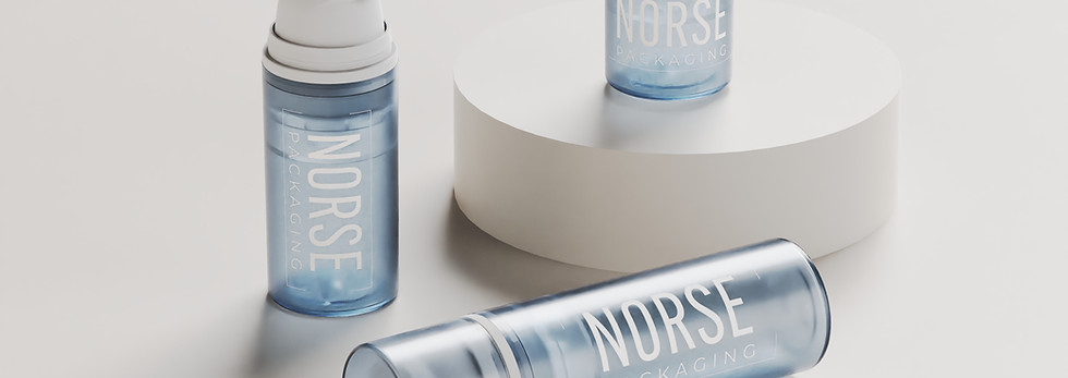 Cosmetic packaging with Norse Logo