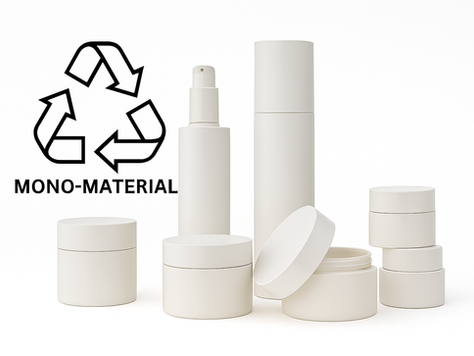 Mono-material cosmetic packaging, white 