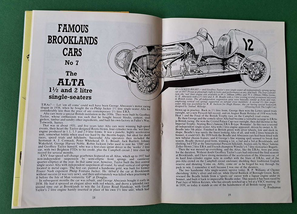 Thumbnail: Brooklands Society Gazette, 1989