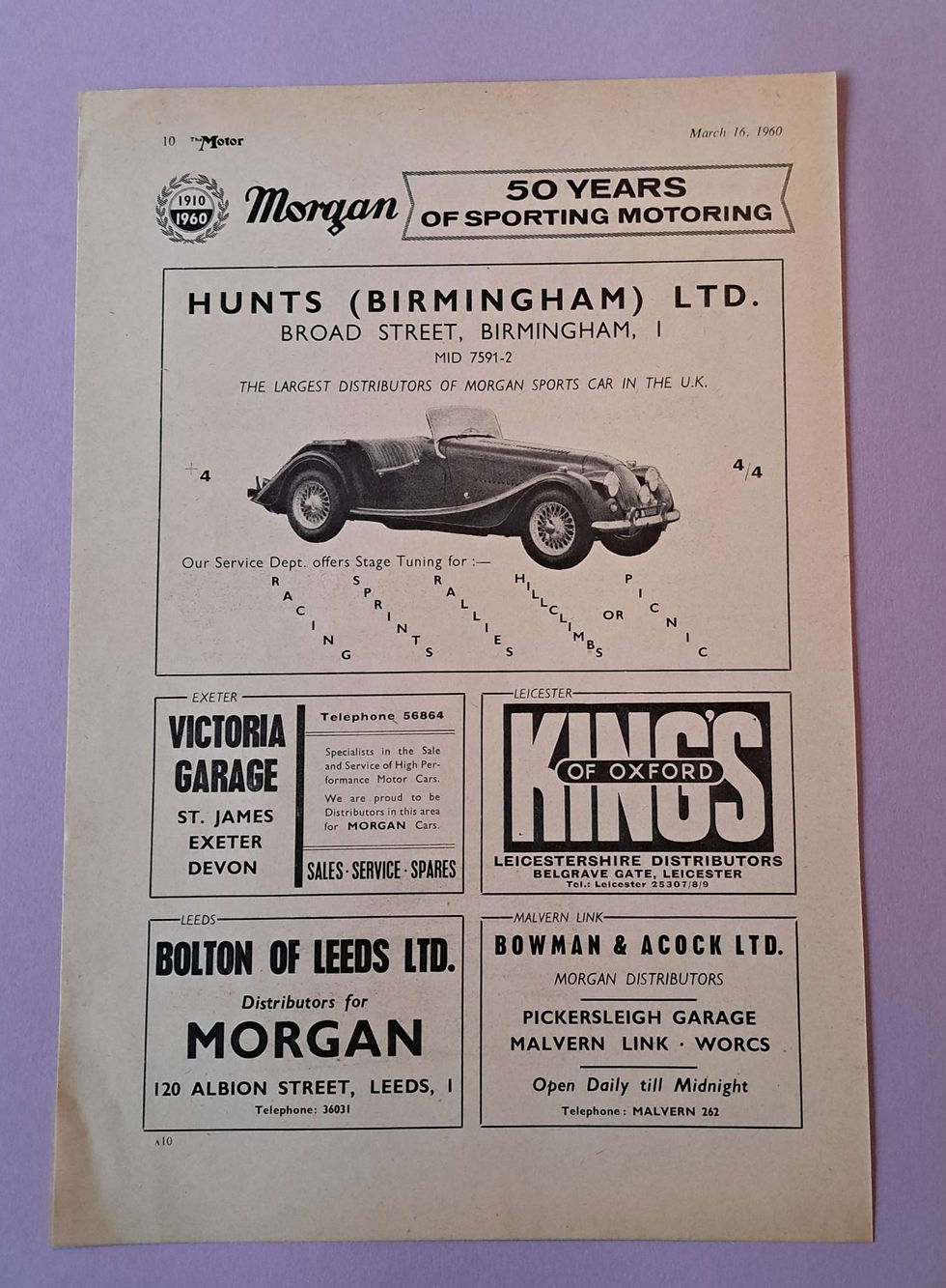 Thumbnail: Morgan agents adverts for Morgan Golden Jubilee