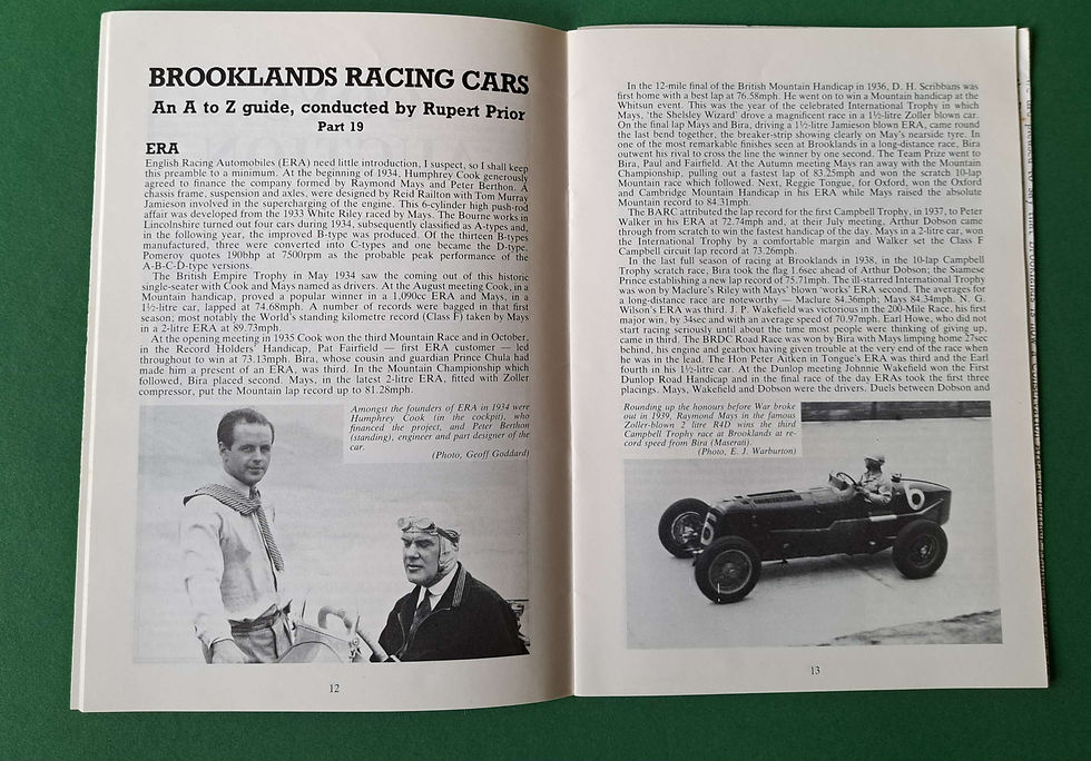 Thumbnail: Brooklands Society Gazette, 1989