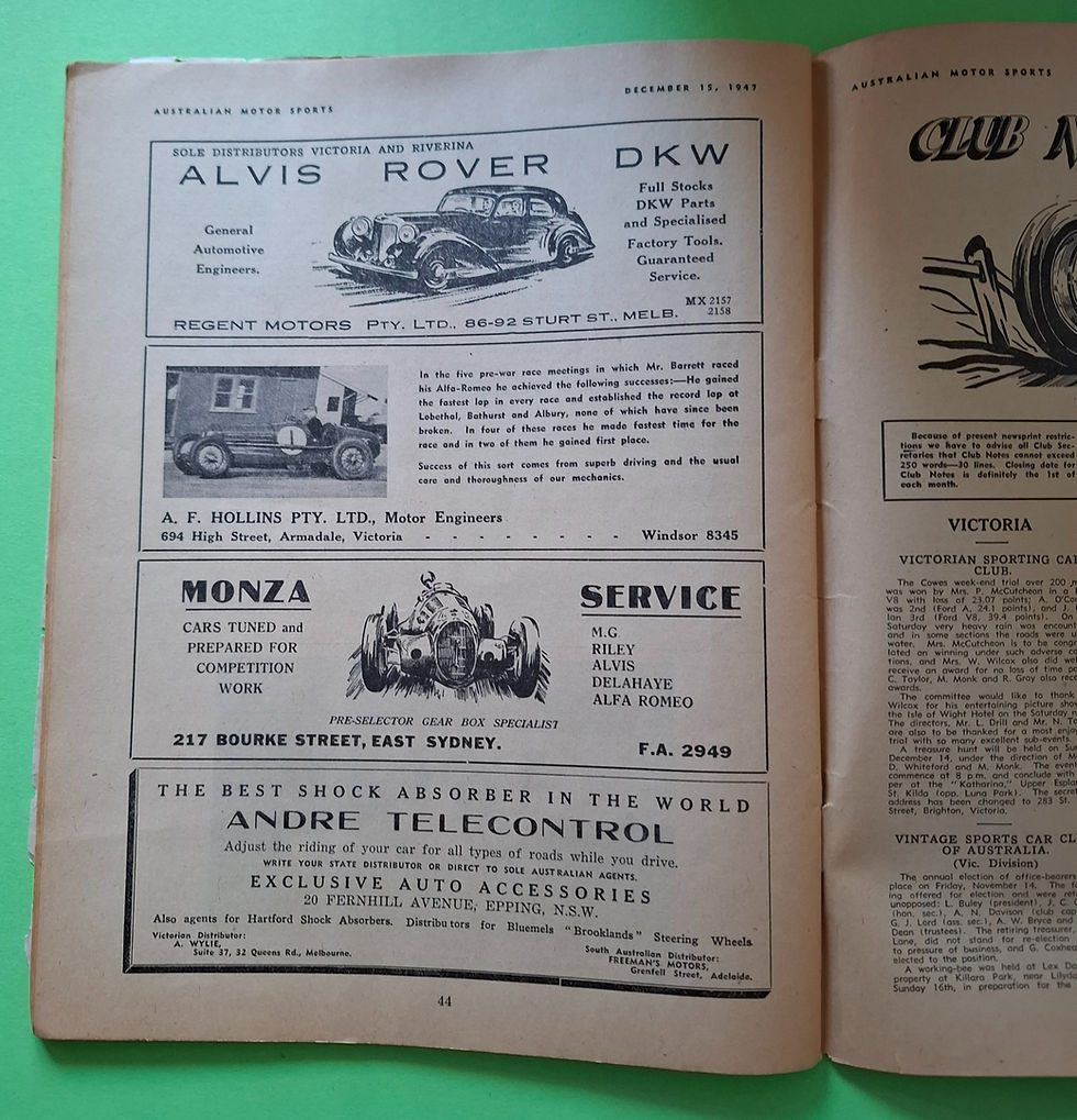 Miniature : Alvis, Rover,  DKW adverts Australia