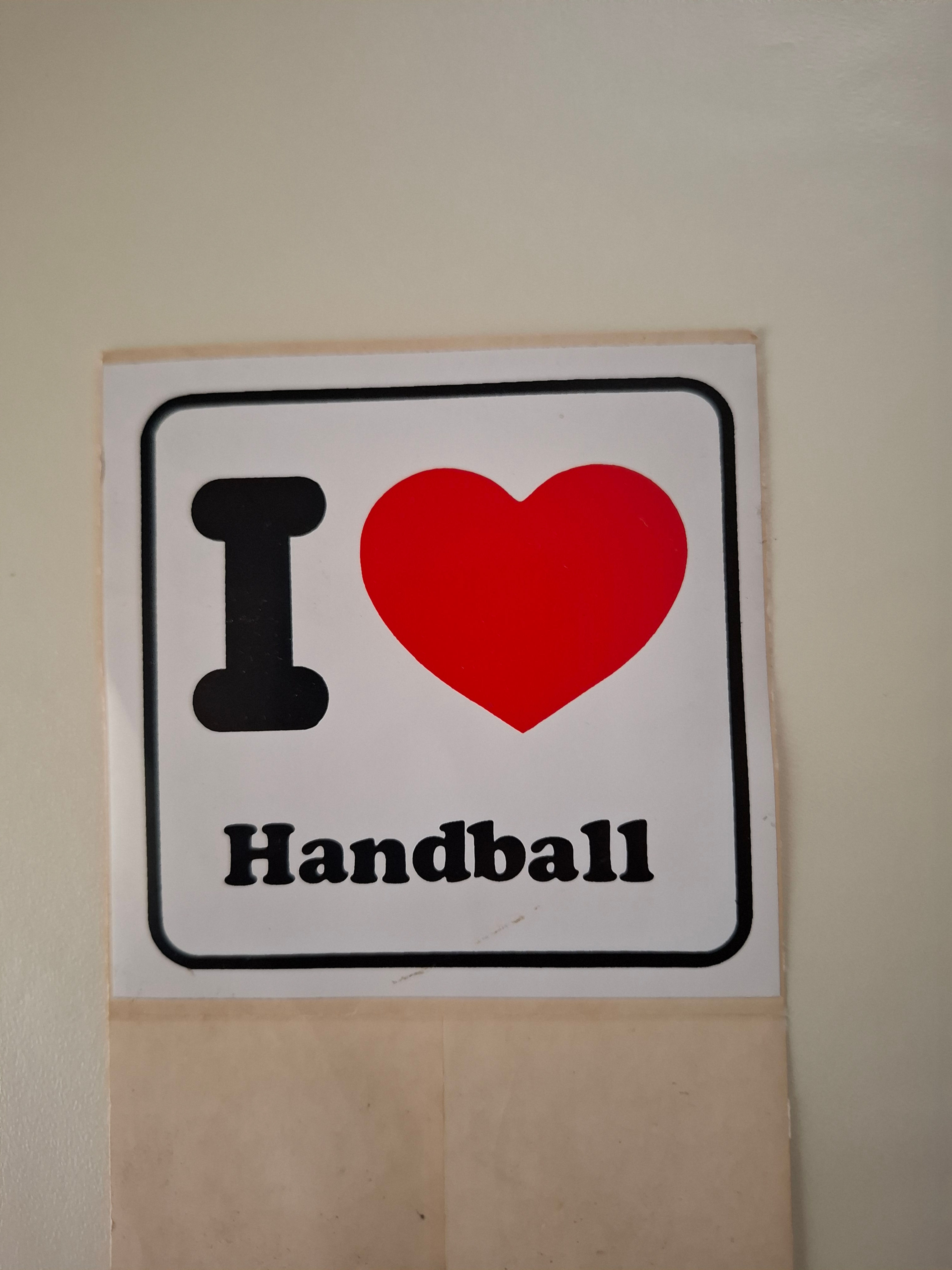 I LOVE Handball decal, 1970s