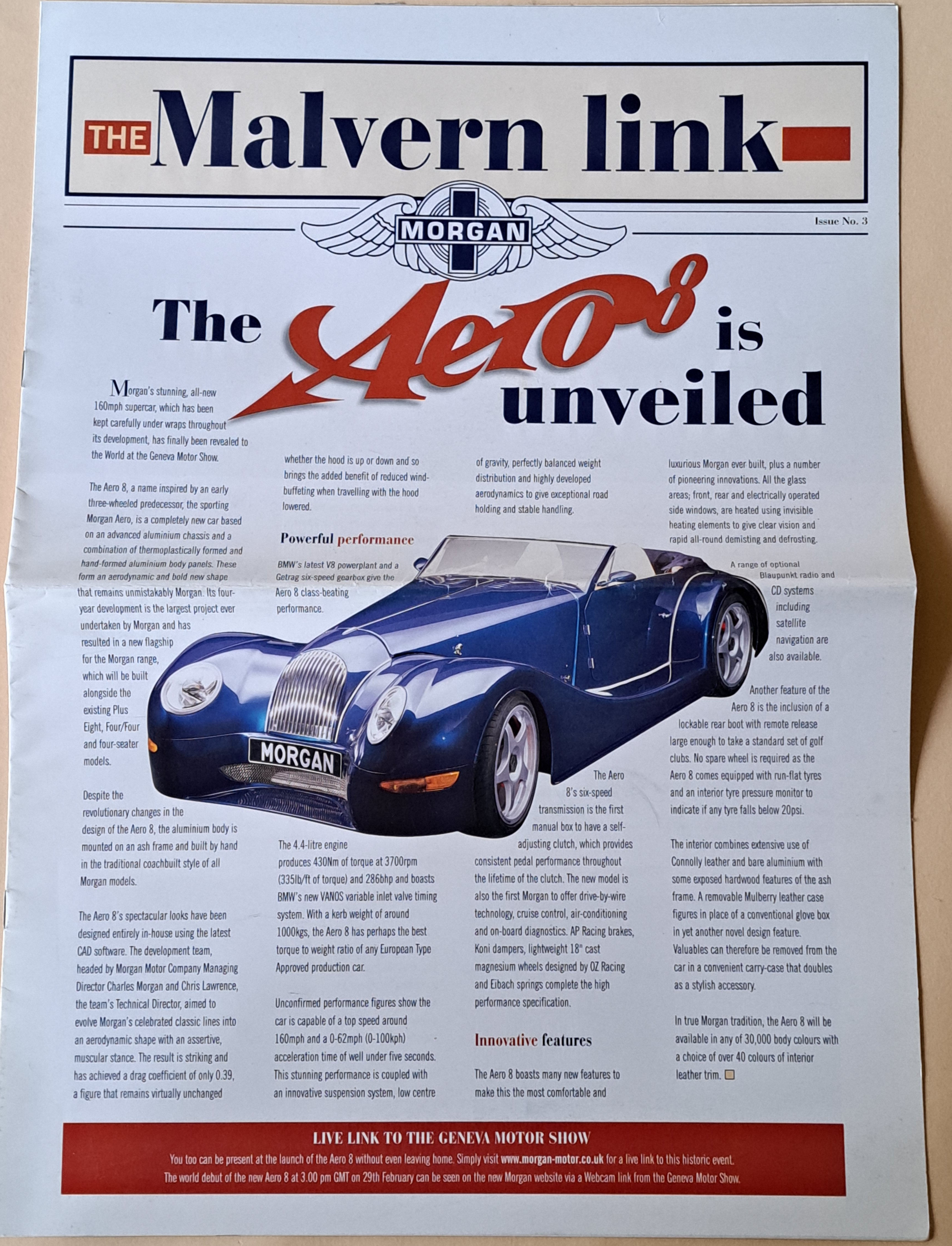 The Malvern Link, Morgan Motor Company magazine, issue #3, 2000