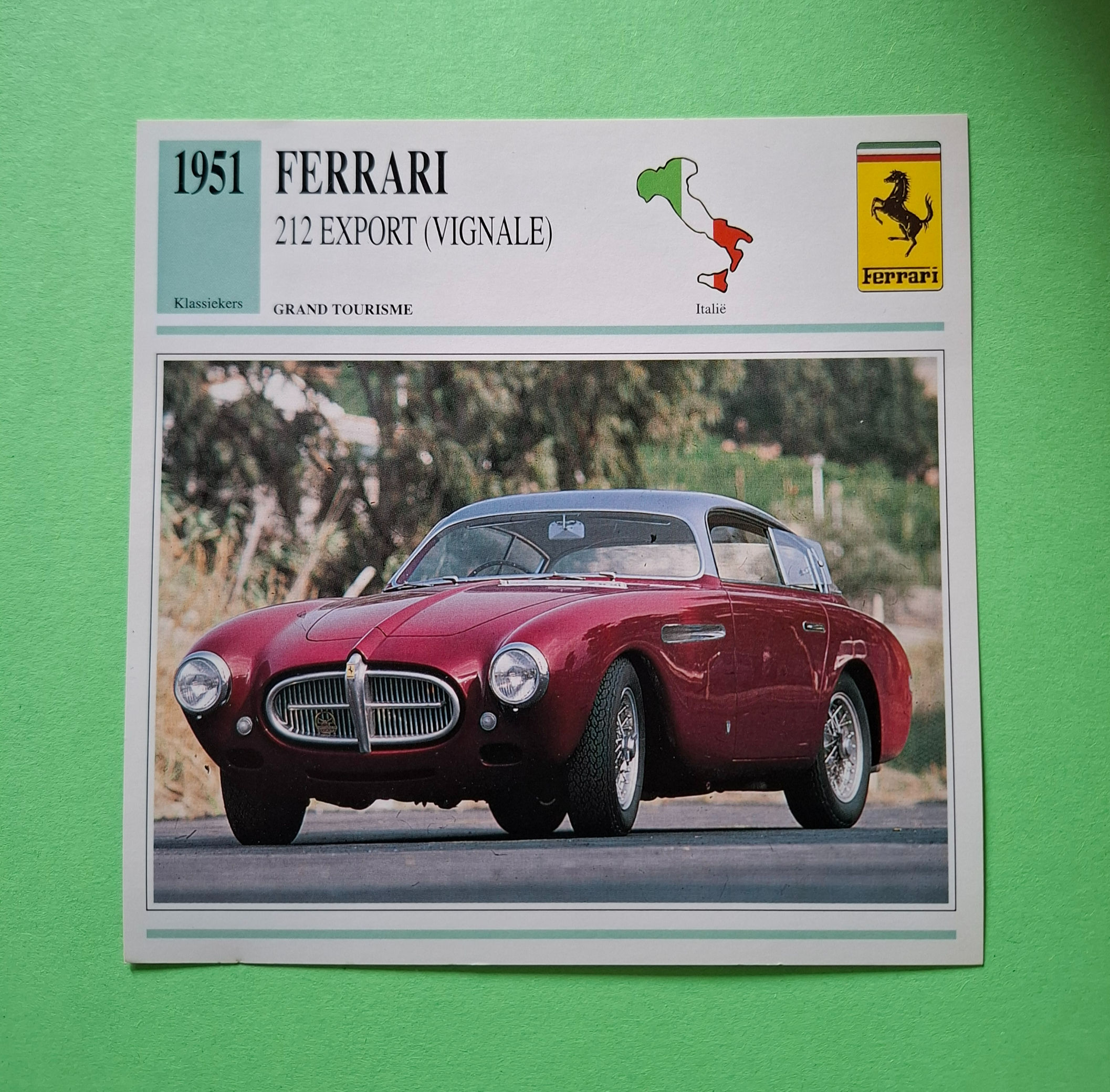 Ferrari 212 Export Vignale, collectors card
