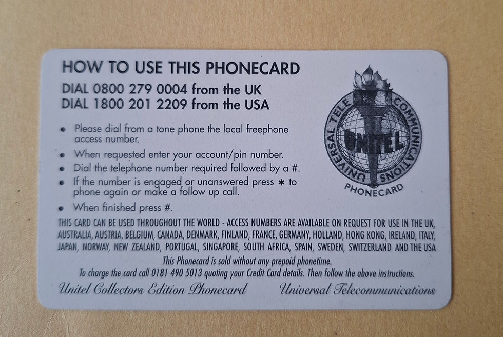Miniaturbild: Morgan +8 1971, phone card, rear