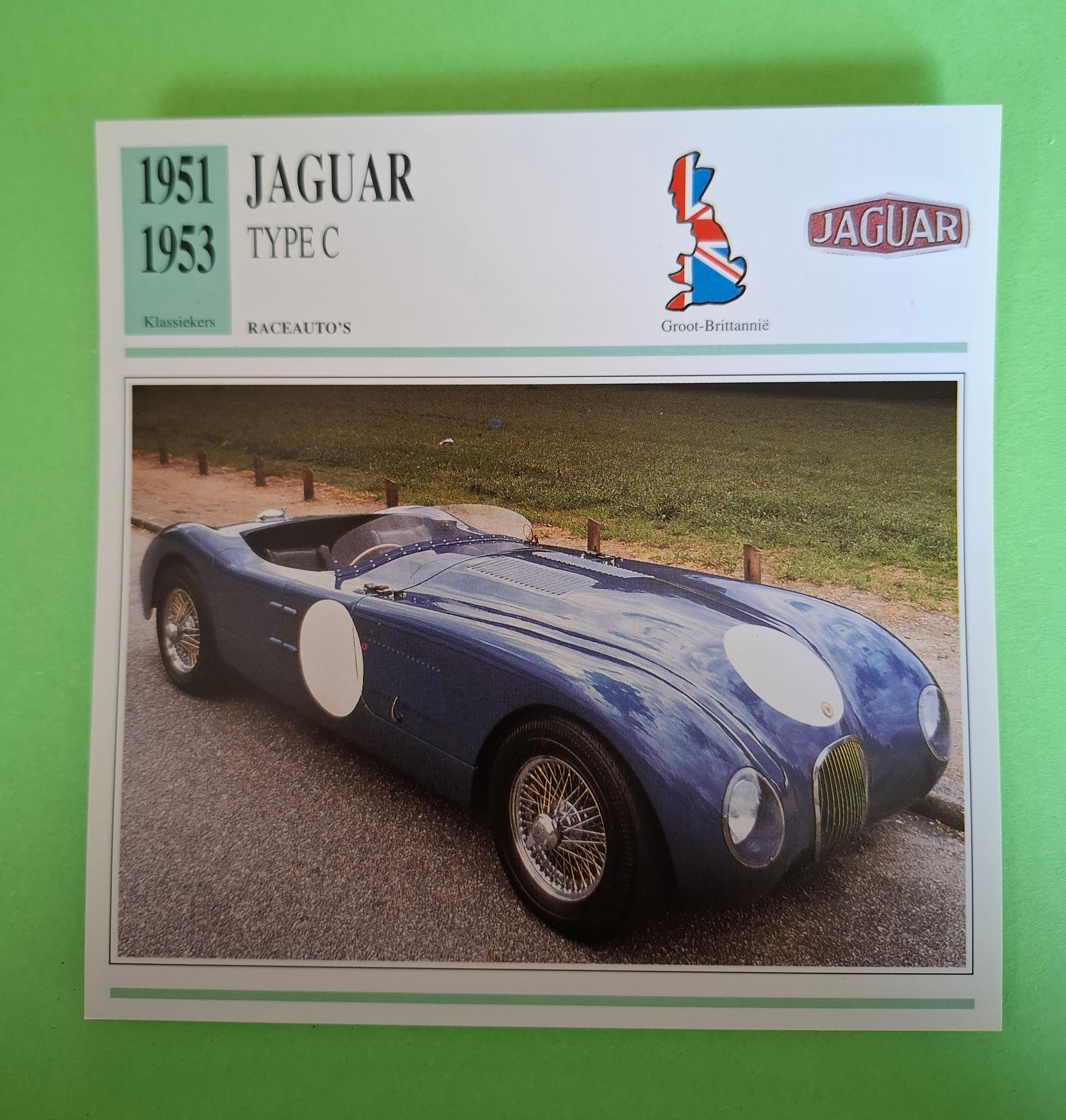 Jaguar C-Type, collectors card