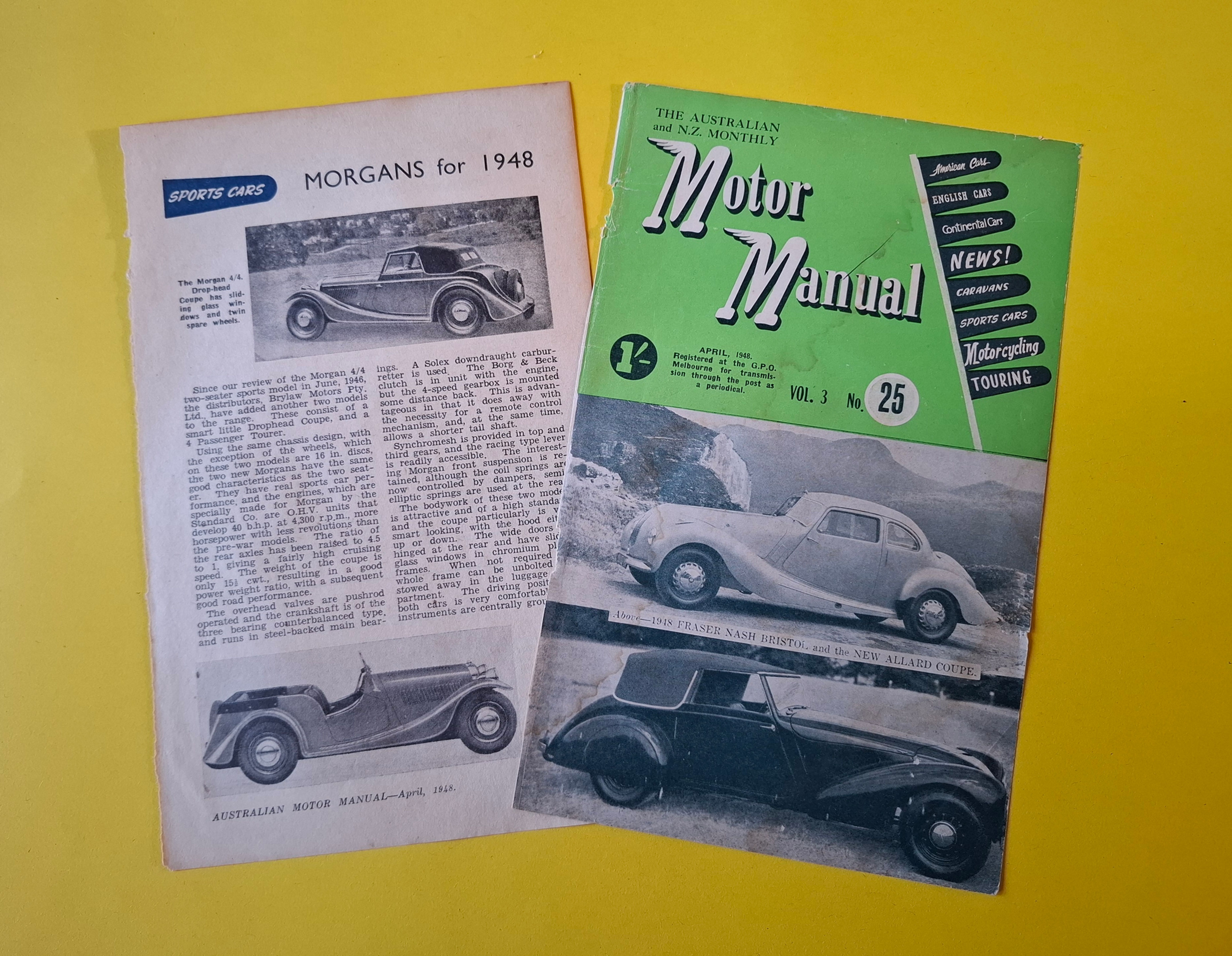 Morgans for 1948, Australian Motor Manual