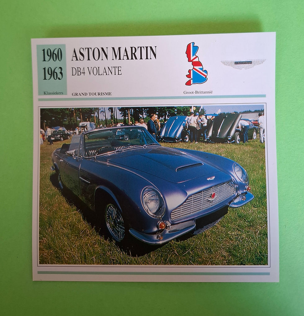 Aston Martin DB4 Volante, collectors card