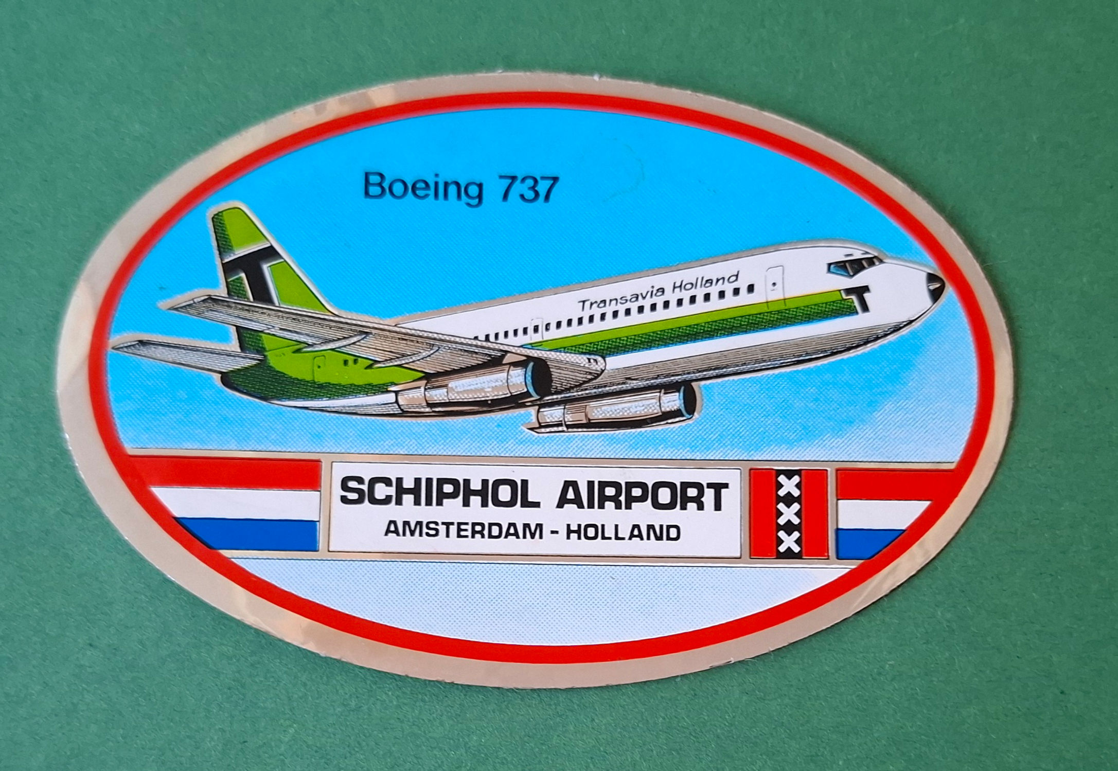Transavia, Schiphol, Boeing 737 sticker, 1960s