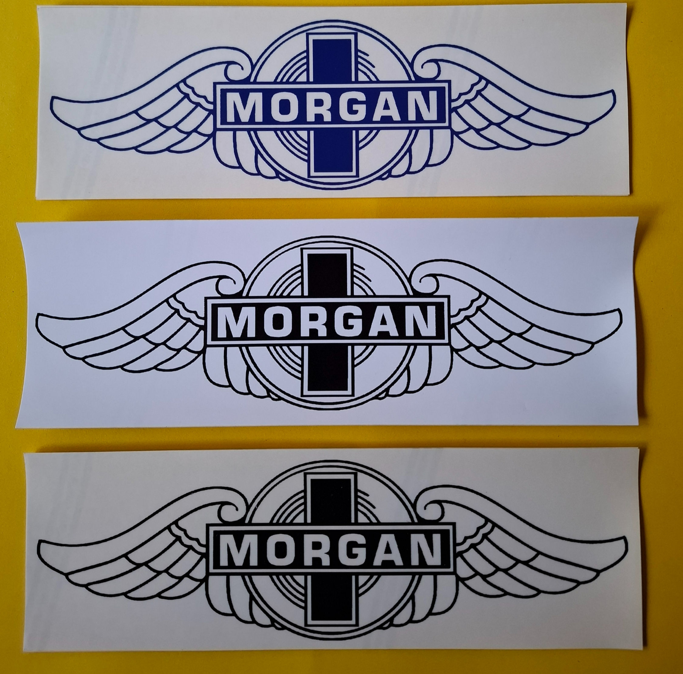 Morgan wings stickers, large, 3 different