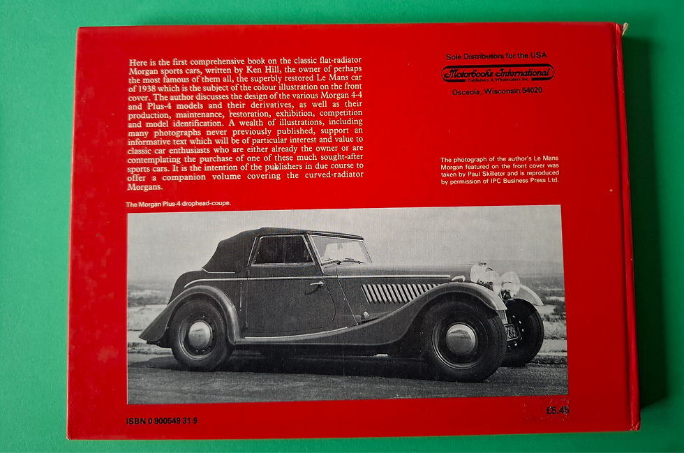 The Four-Wheeled Morgan Vol. 1, The Flat Radiator Models, rear