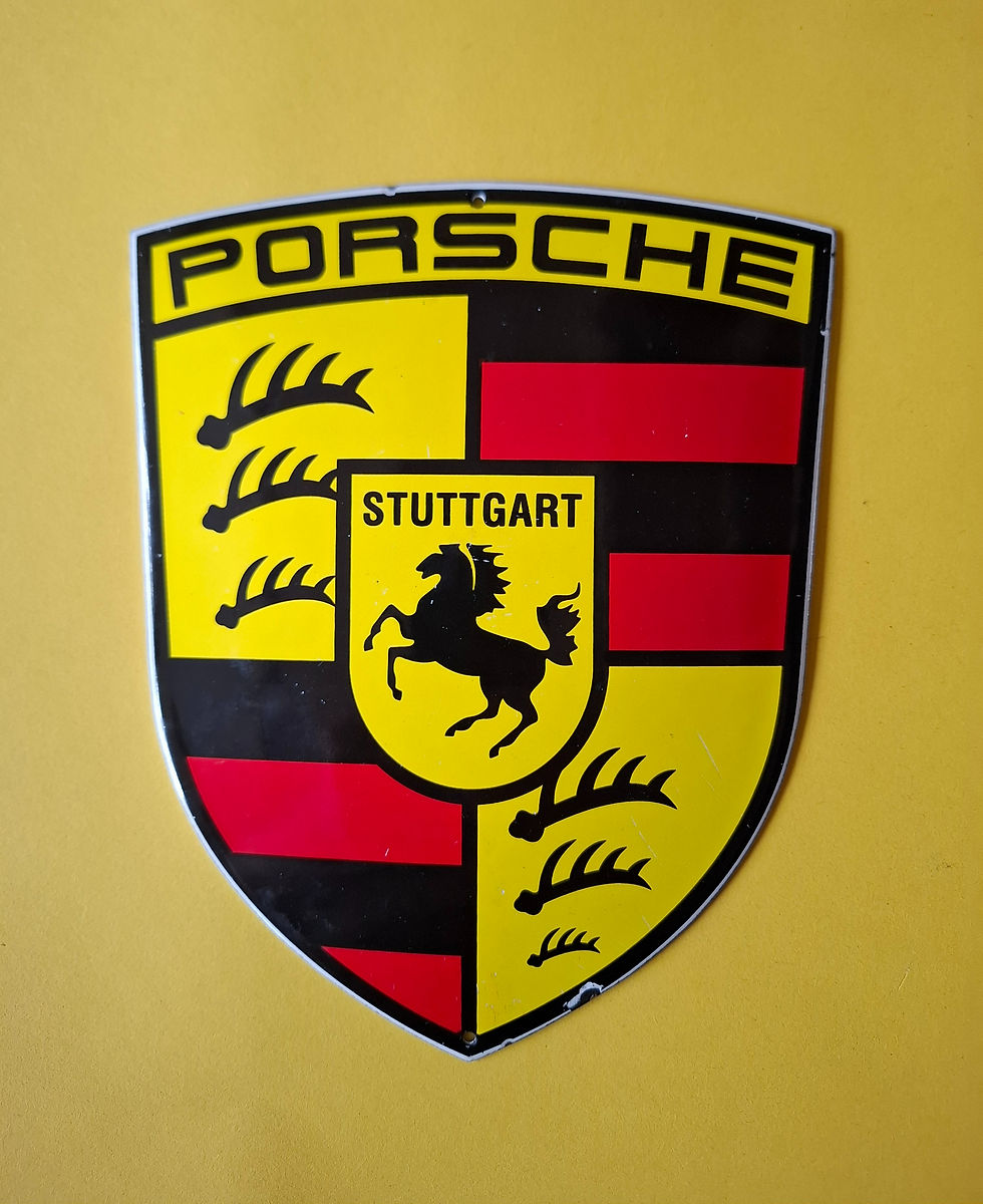 Porsche enamel sign