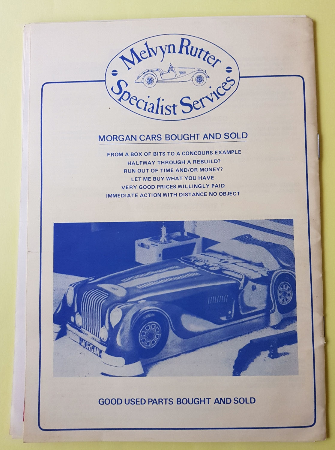 Melvyn Rutter Specialist Services early catalogue