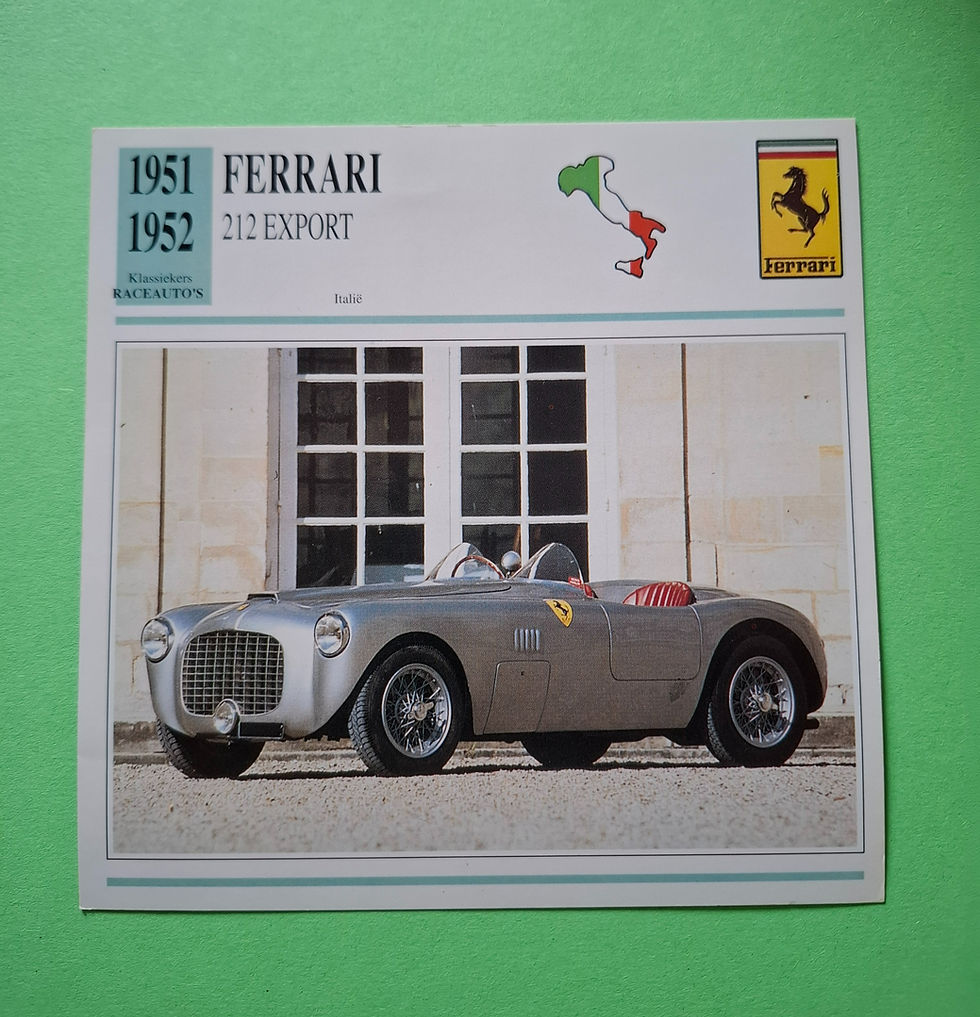 Ferrari 212 Export, collectors card