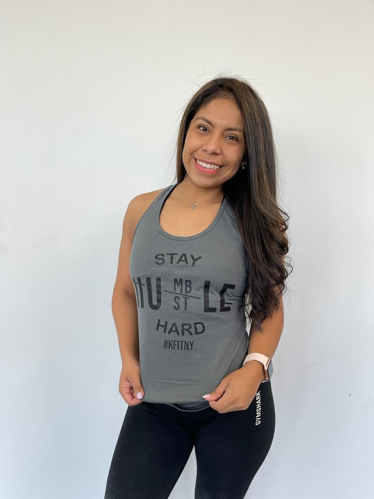 Stay Humble Hustle Hard Grey Tank