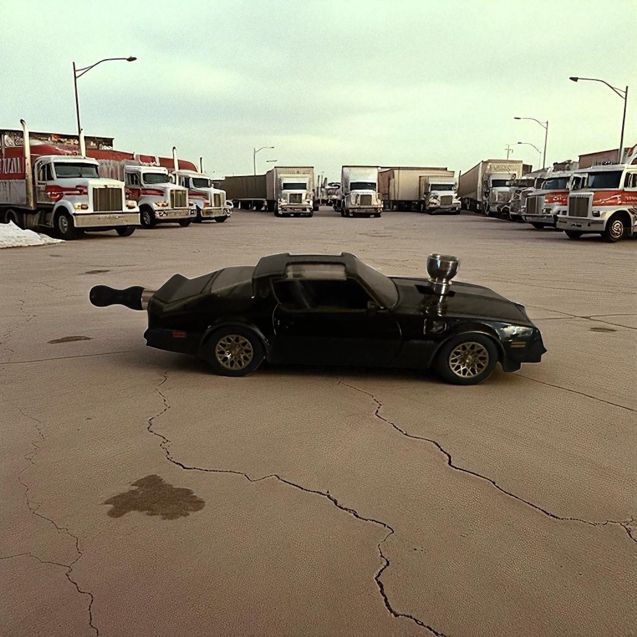 Smoking Hot Rods New Car Lot 1977 Trans Am Fire Bird Die Cast Pipe