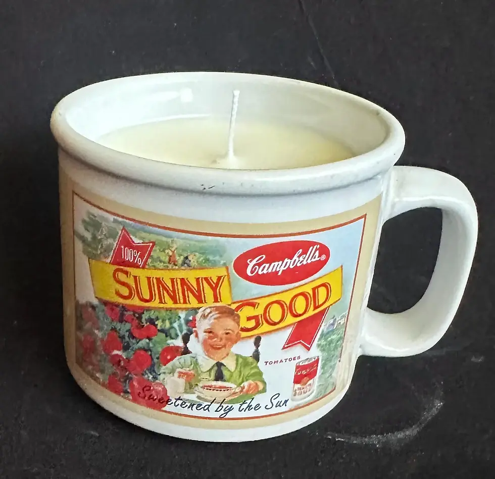 Thumbnail: Vintage Two Sided 12oz Campbell's Soup Mug Pomegranate Soy Candle
