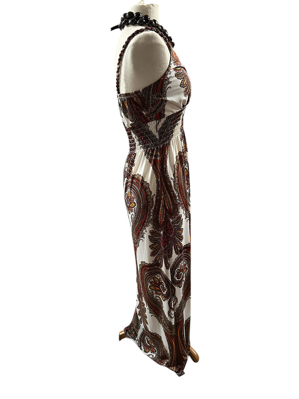 Thumbnail: Milano Cream Paisley Maxi Dress