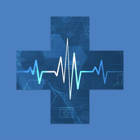 Medical cross with digital pulse line representing the early cancer detection market.
