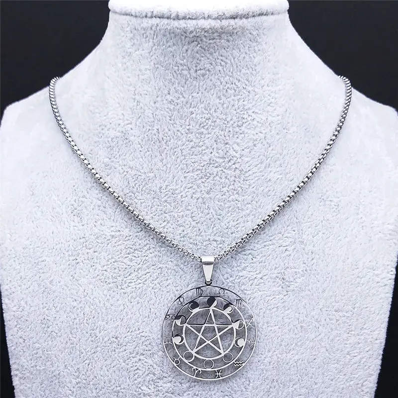 Thumbnail: Constellation Series – Zodiac Pentagram Moon Necklace