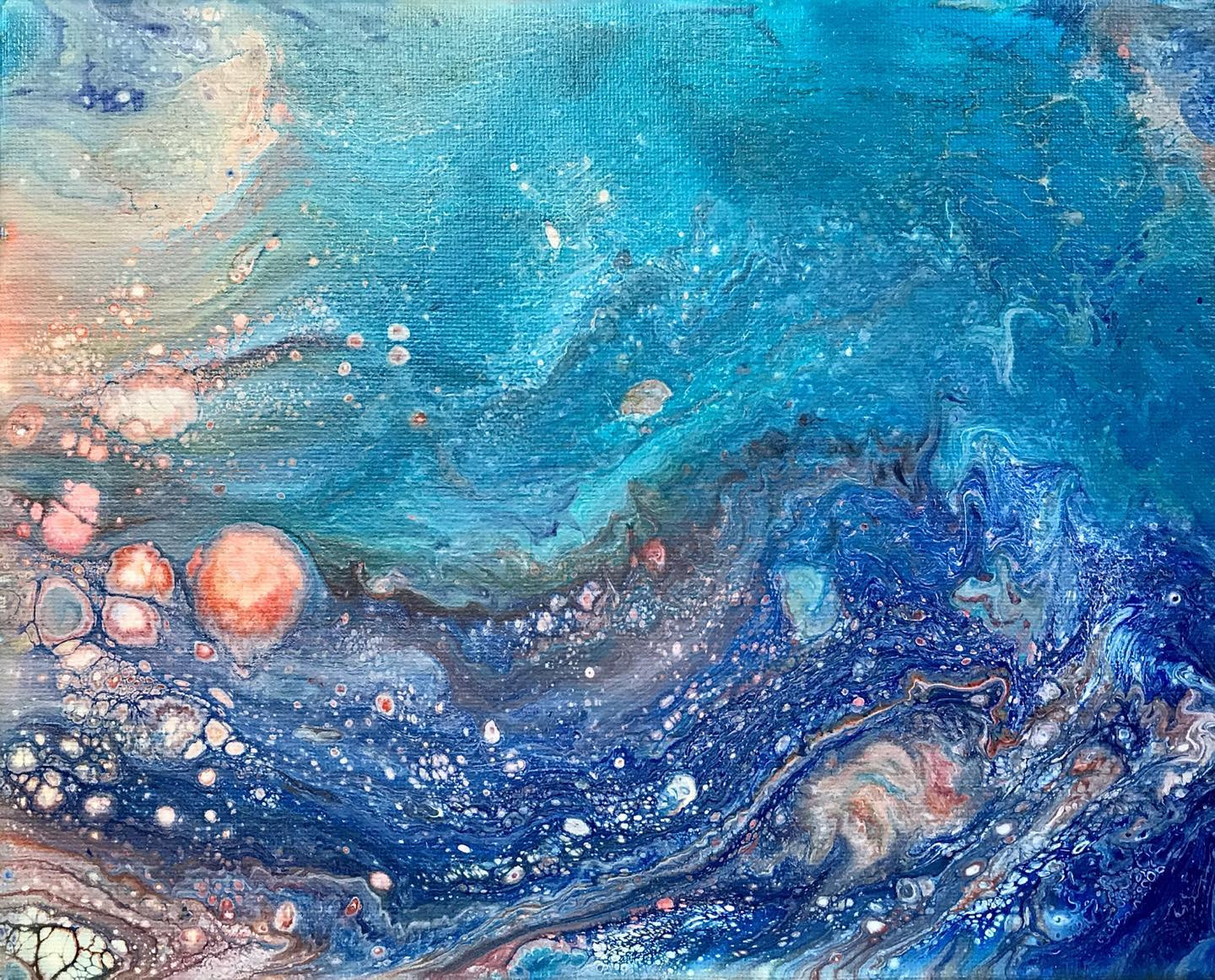 "Blue Water" Abstract Painting by TJ Smith