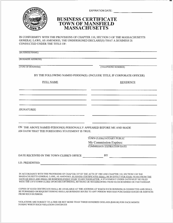 Starting a Business in Mansfield, MA