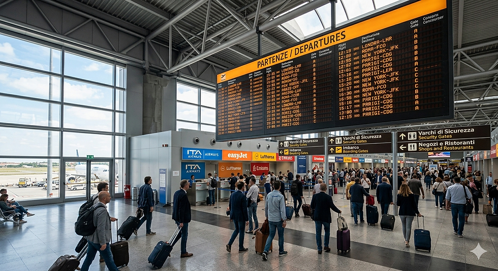 Milan Malpensa Airport MXP terminal for private transfer to Florence