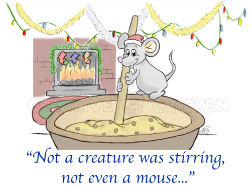 Twas The Night Before Christmas- Mouse stirring Card | creativechicken