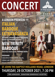 28th October 2021 - Ana and New Trinity Baroque performing in"Italian Baroque Extravaganza"