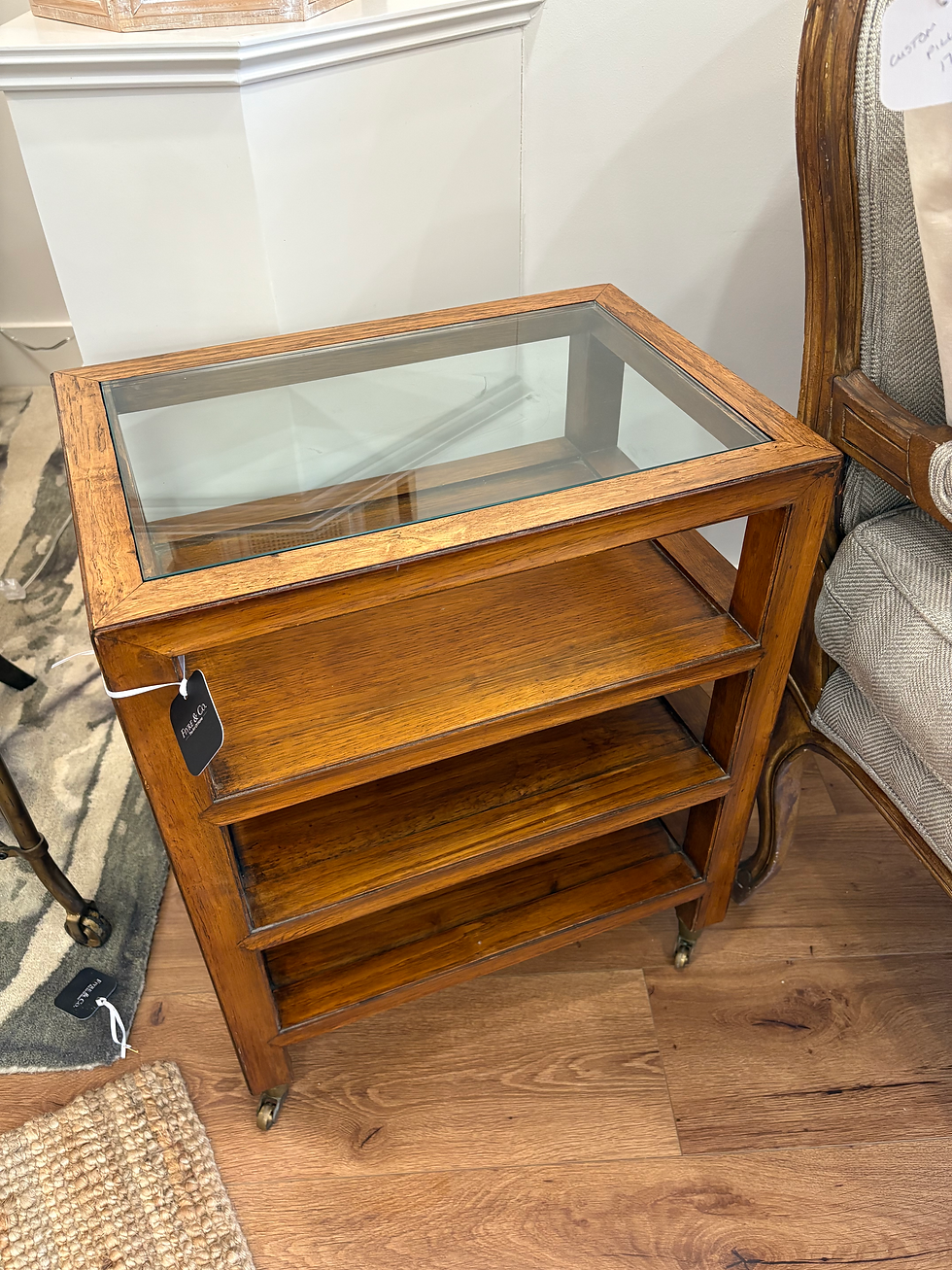 Vintage 3 Tier Side Table with Brass Castors