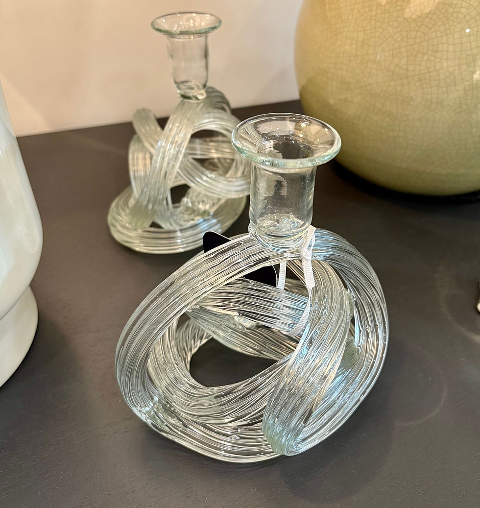Hand Blown Glass Candlestick