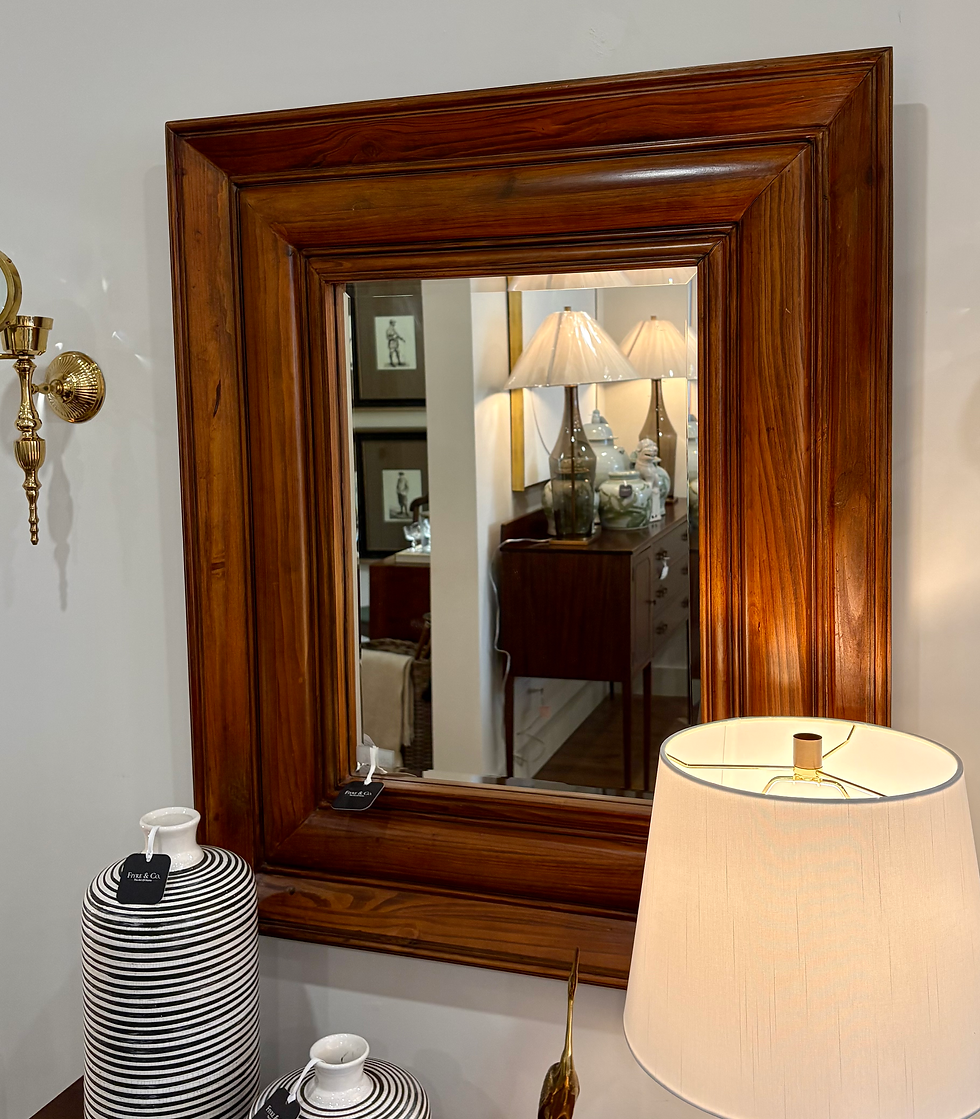 Vintage Wood Mirror with Bevelled Glass