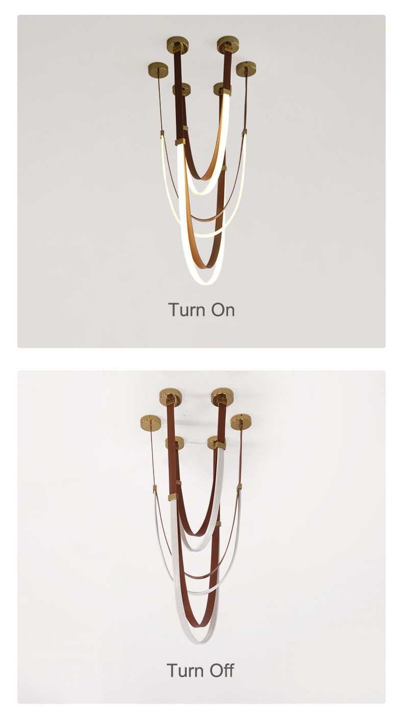 Thumbnail: Modern LED Leather Special Design Adjustable Chandelier 3