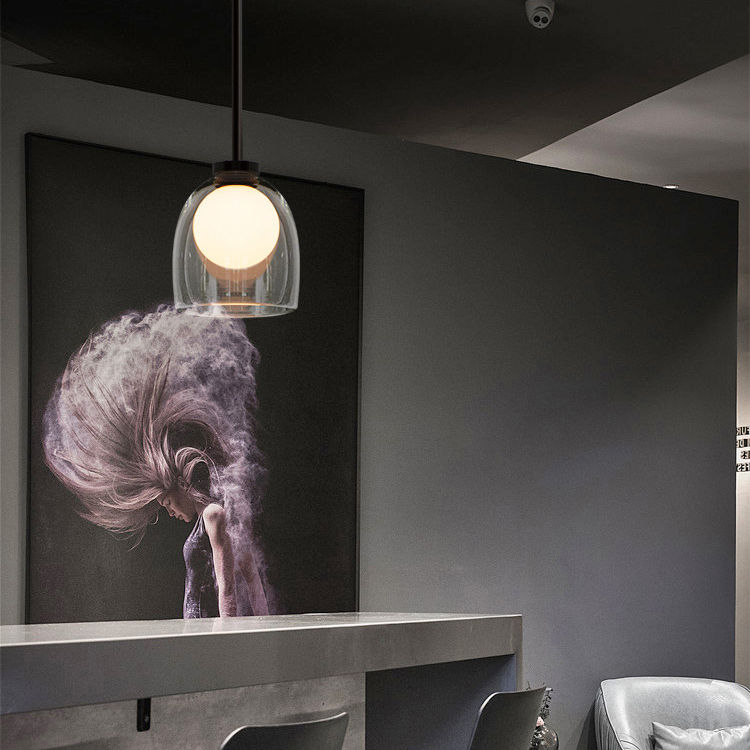 Thumbnail: Dome Shade Modern Glass Hanging Light Nordic Pendant Lamp Application 2