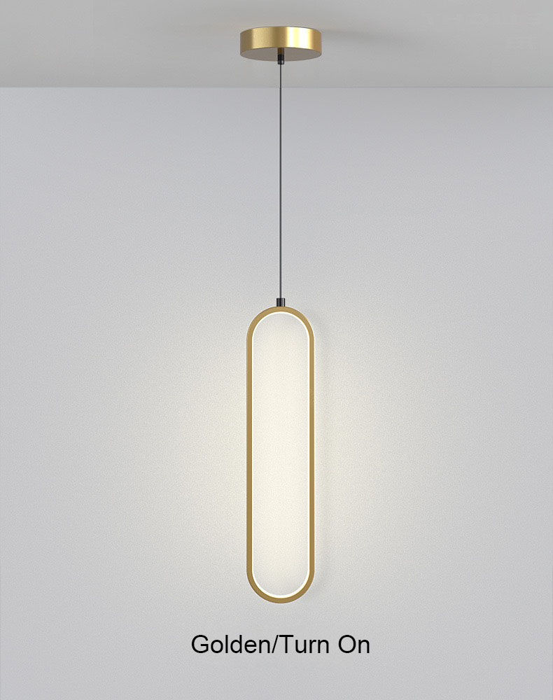 Miniatura: Modern LED Pendant Light Oval Ring Lamp Home Decoration 7