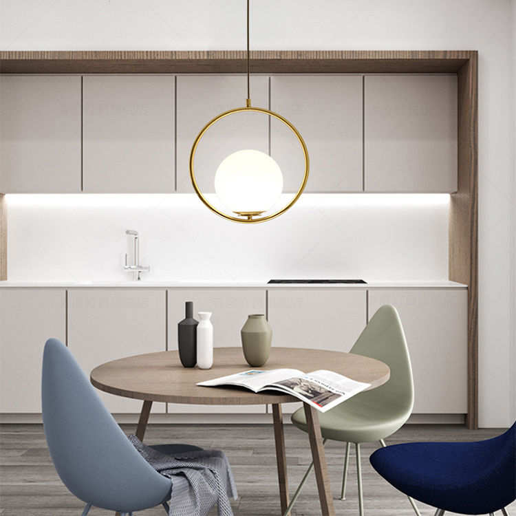 الصورة المصغرة: Modern Minimalist Globe Glass Hanging Light Application 3